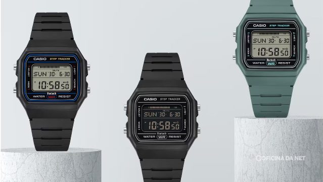 Casio lança relógio que parece o clássico F-91W, mas conta passos e tem Bluetooth; veja o preço